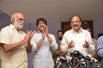 Venkaiah Naidu at Om Namo Venkatesaya Movie Special Show